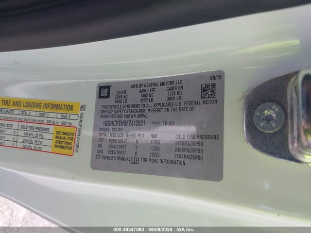 Chevrolet Silverado 1500 Ls 2015 1GCNCPEH0FZ413531 Image 9