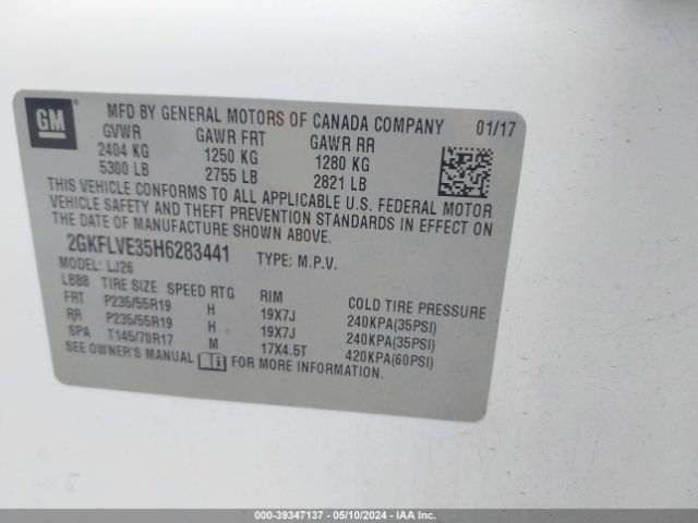 2GKFLVE35H6283441 GMC Terrain Denali