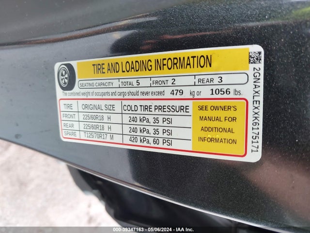 Chevrolet EQUINOX LT 2019 2GNAXLEXXK6175171 Image 9