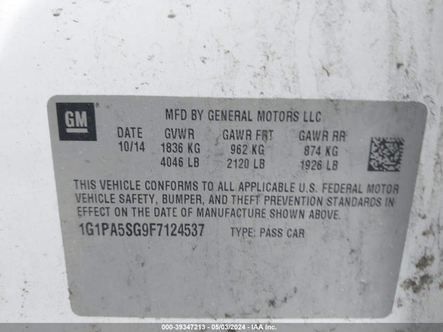 Chevrolet Cruze Ls Auto 2015 1G1PA5SG9F7124537 Image 9