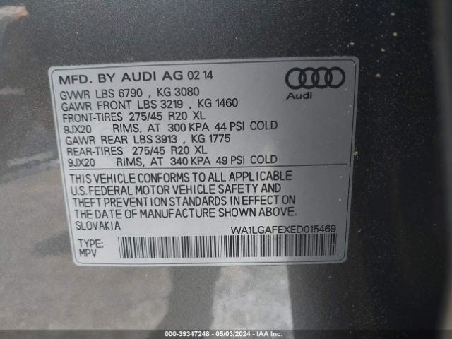 WA1LGAFEXED015469 Audi Q7 3.0t Premium
