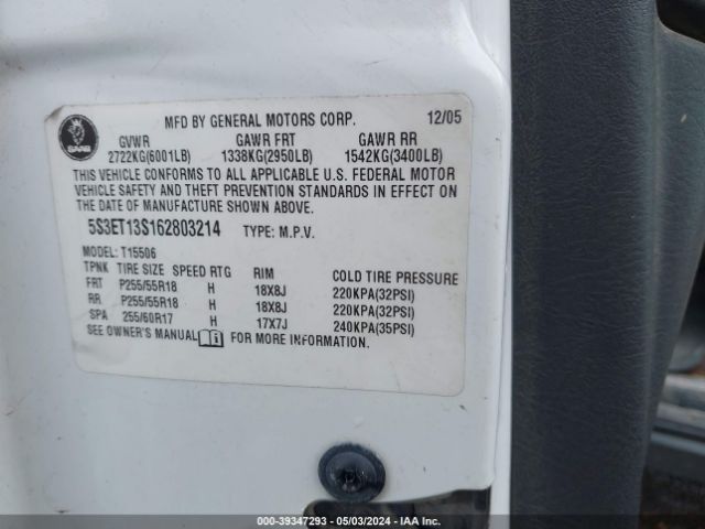 2006 SAAB 9-7X 5S3ET13S162803214 Photo 8
