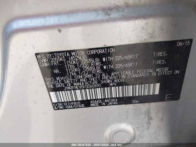 Toyota RAV4 LE 2015 JTMZFREV5FD060890 Image 9
