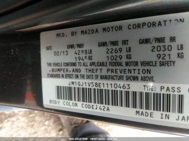 JM1GJ1V58E1110463 Mazda MAZDA6