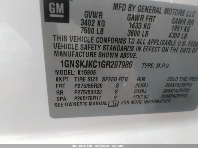 Chevrolet Suburban Ltz 2016 1GNSKJKC1GR297986 Image 9