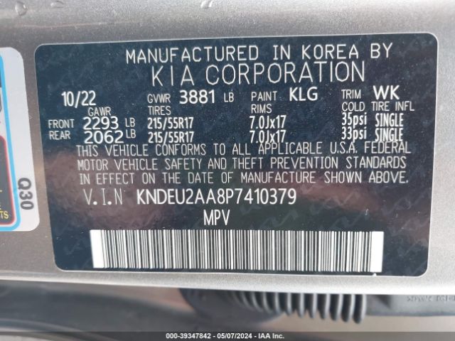 KNDEU2AA8P7410379 KIA SELTOS S