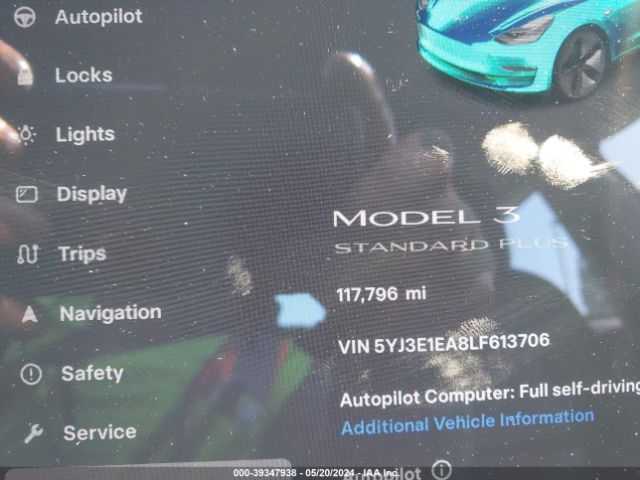 5YJ3E1EA8LF613706 Tesla Model 3 Standard Range Plus Rear-wheel Drive/standard Range Rear-wheel Drive