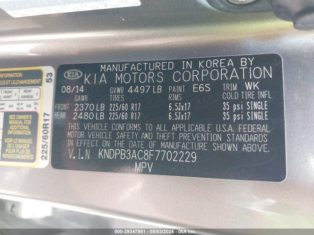 KIA Sportage Lx 2015 KNDPB3AC8F7702229 Image 9