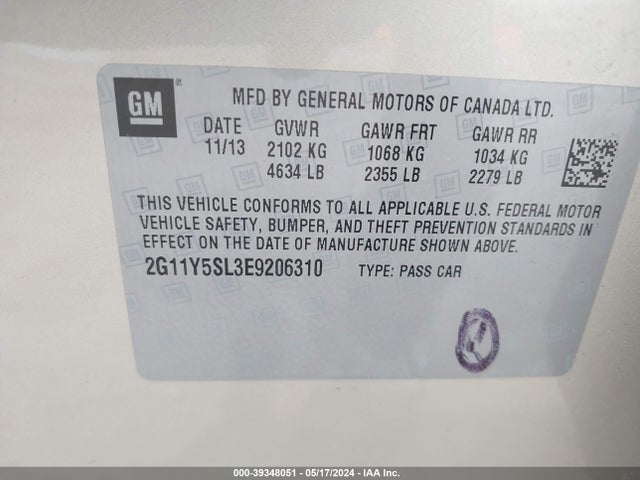 Chevrolet Impala 1ls 2014 2G11Y5SL3E9206310 Image 9