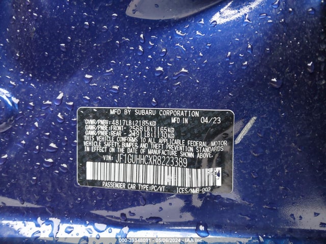 JF1GUHHCXR8223389 Subaru Impreza Rs 5-door
