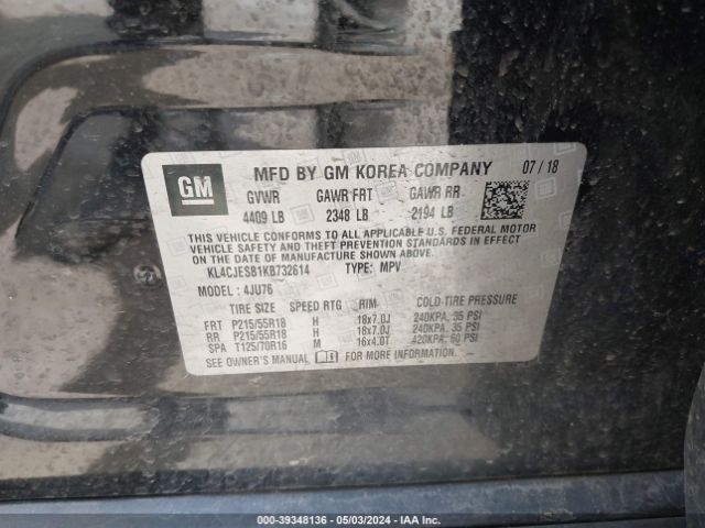 KL4CJESB1KB732614 Buick Encore Awd Preferred