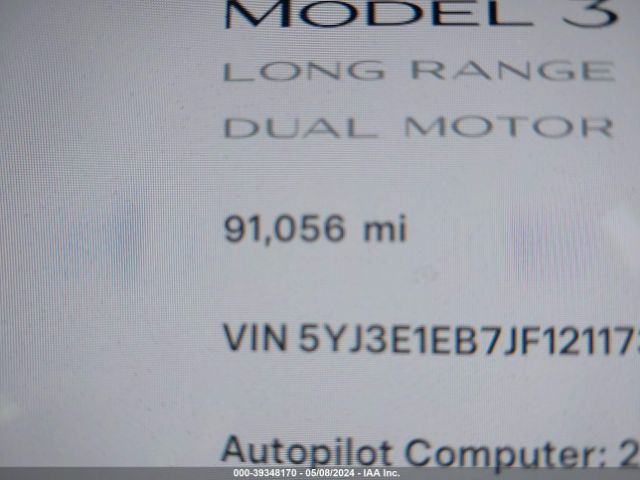 5YJ3E1EB7JF121173 Tesla Model 3 Long Range/performance