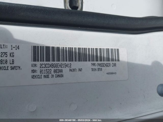 2C3CDXBG6EH215412 Dodge Charger Se