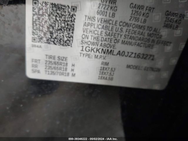 1GKKNMLA0JZ163271 GMC Acadia Slt-1