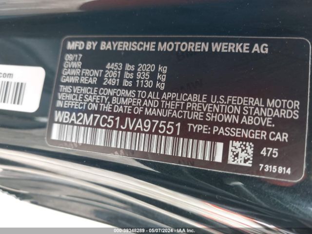 WBA2M7C51JVA97551 BMW 230I