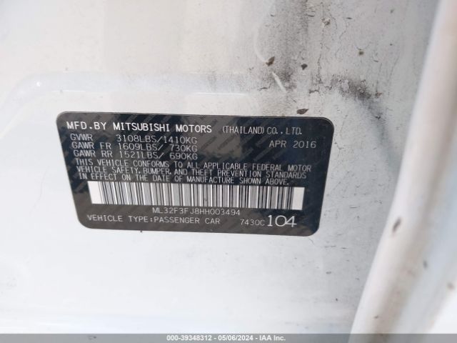 ML32F3FJ8HH003494 Mitsubishi Mirage G4 Es
