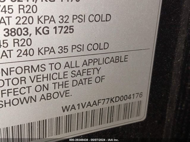 WA1VAAF77KD004176 Audi Q7 55 Premium
