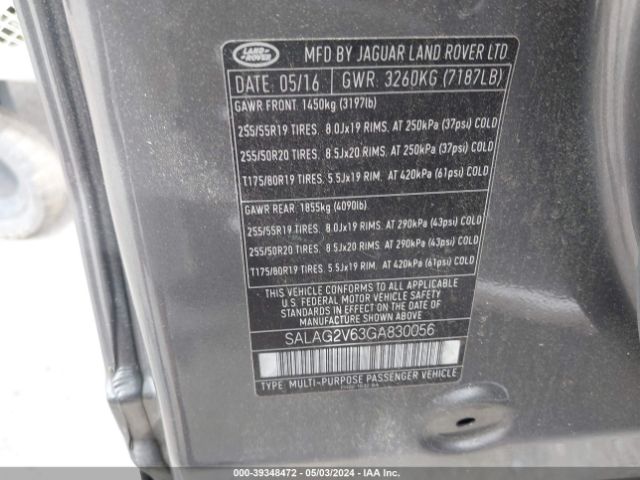 SALAG2V63GA830056 Land Rover LR4