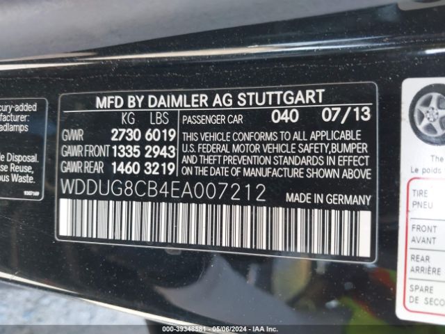 WDDUG8CB4EA007212 Mercedes-Benz S 550