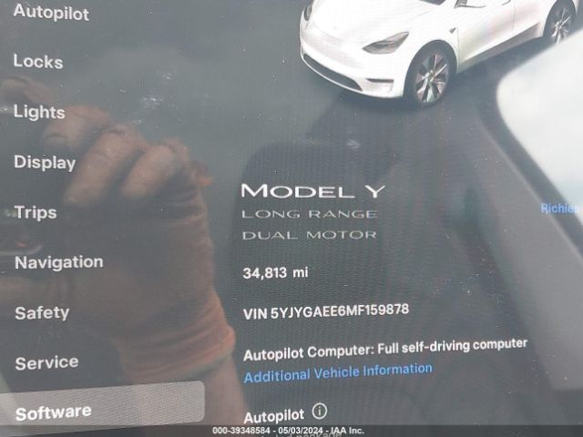 5YJYGAEE6MF159878 Tesla Model Y Long Range Dual Motor All-wheel Drive
