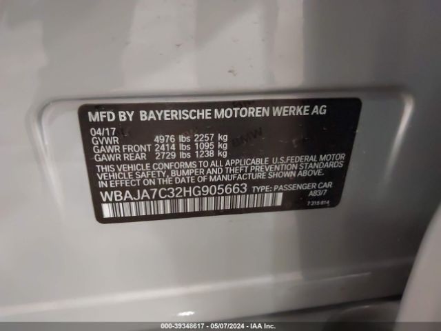 WBAJA7C32HG905663 BMW 530i Xdrive