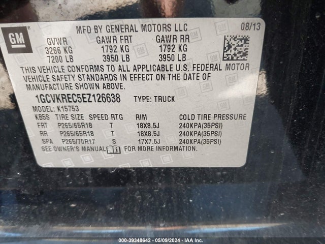Chevrolet Silverado 1500 1lt 2014 1GCVKREC5EZ126638 Image 9