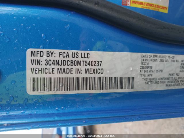 3C4NJDCB0MT540237 Jeep Compass Limited 4x4