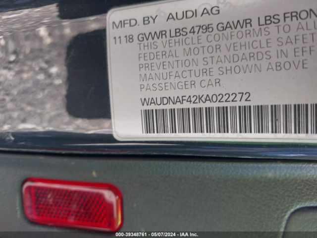 WAUDNAF42KA022272 Audi A4 45 Premium