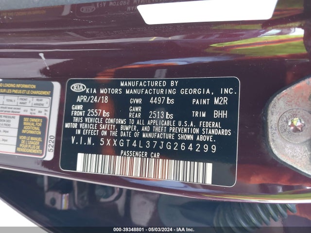 KIA Optima Lx 2018 5XXGT4L37JG264299 Image 9