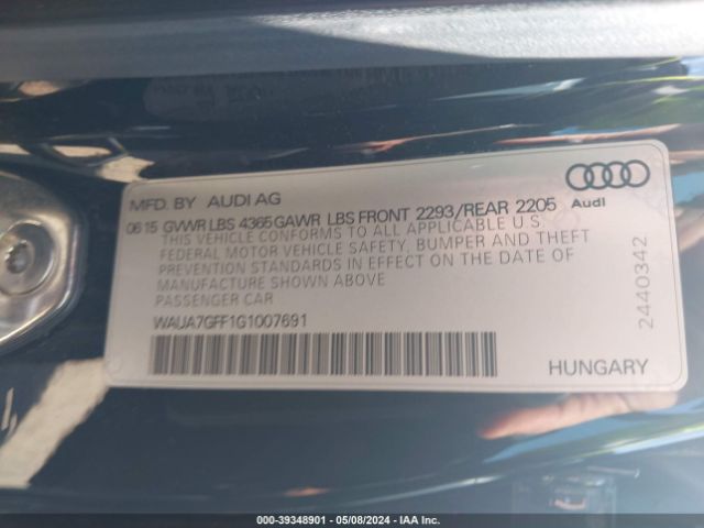 WAUA7GFF1G1007691 Audi A3 1.8t Premium
