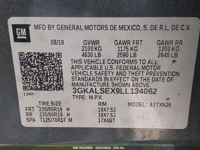 3GKALSEX9LL134062 GMC Terrain Fwd Denali