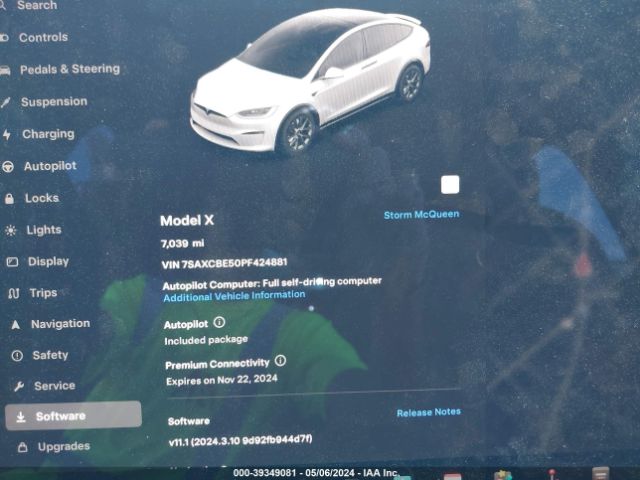 7SAXCBE50PF424881 Tesla Model X Dual Motor All-wheel Drive/standard Range