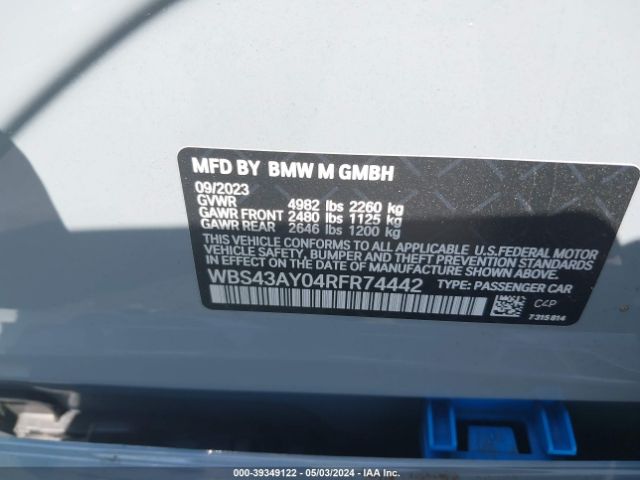 WBS43AY04RFR74442 BMW M3 Competition Xdrive