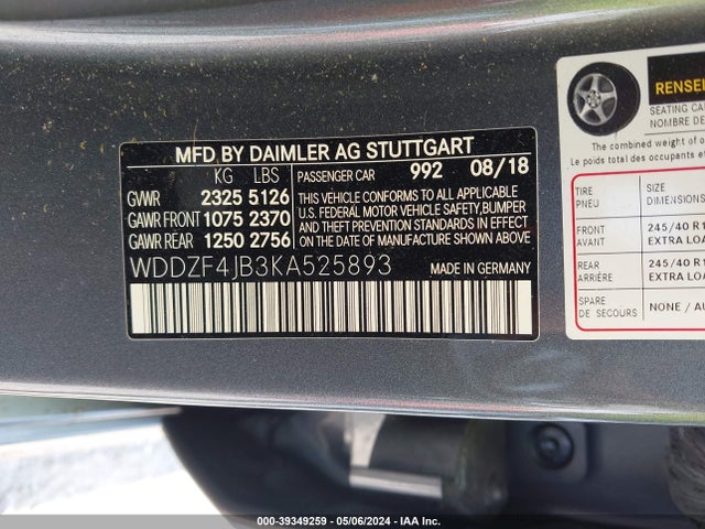 Mercedes-Benz E 300 2019 WDDZF4JB3KA525893 Image 9