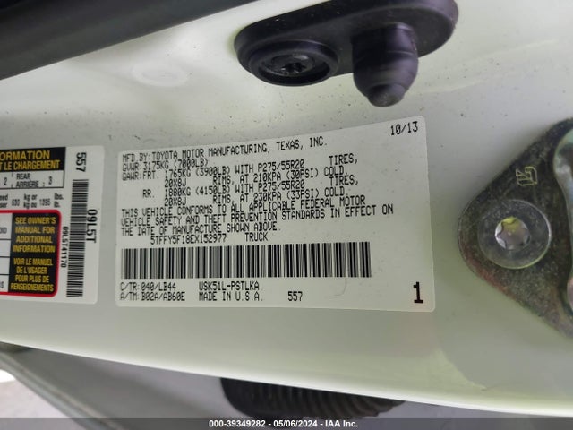 5TFFY5F18EX152977 Toyota Tundra Limited 5.7l V8