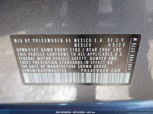 Volkswagen Jetta 1.5t S 2023 3VW5M7BUXPM025799 Image 9