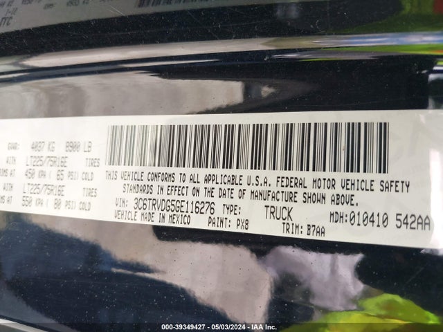 3C6TRVDG5GE116276 RAM Promaster 2500 High Roof