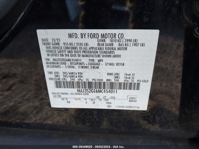 Ford Ecosport Se 2021 MAJ3S2GE6MC454011 Image 9
