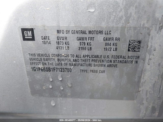 Chevrolet Cruze 2lt Auto 2015 1G1PE5SB1F7123780 Image 9