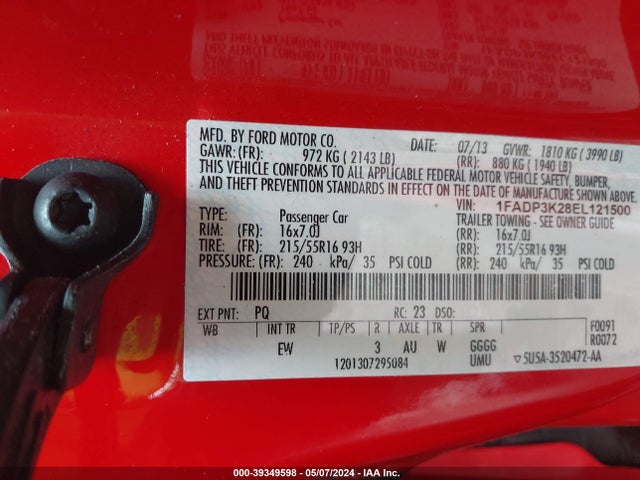 Ford FOCUS SE 2014 1FADP3K28EL121500 Image 9