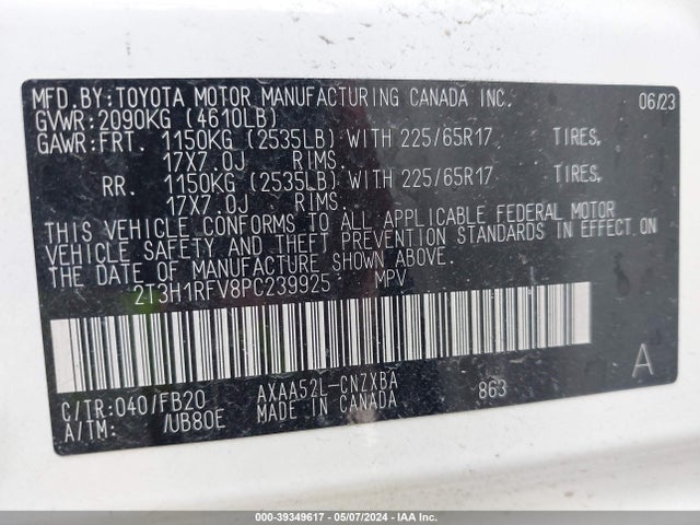 Toyota RAV4 LE 2023 2T3H1RFV8PC239925 Image 9