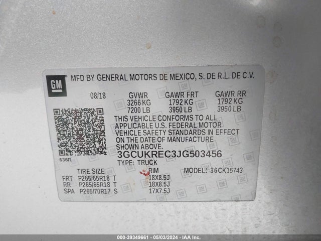Chevrolet Silverado 1500 2lt 2018 3GCUKREC3JG503456 Image 9