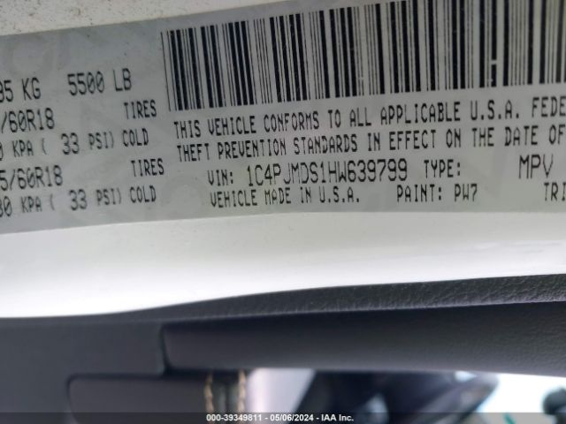 1C4PJMDS1HW639799 Jeep Cherokee Limited 4x4