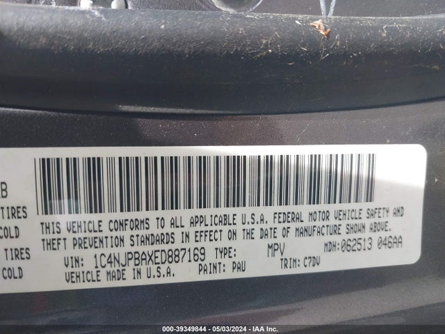 Jeep Patriot Altitude 2014 1C4NJPBAXED887169 Image 9