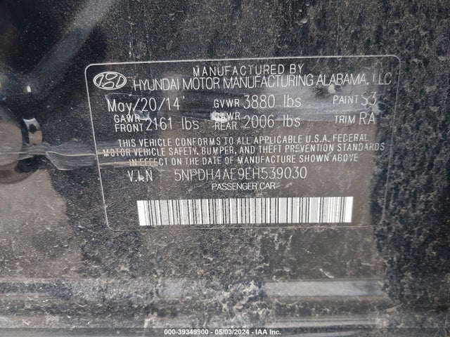 Hyundai ELANTRA SE 2014 5NPDH4AE9EH539030 Image 9