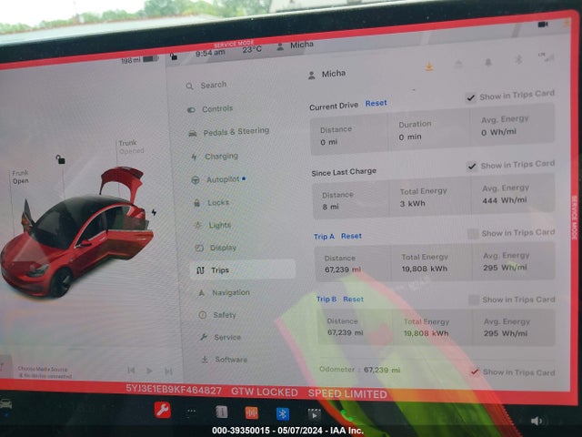 Tesla Model 3 Long Range/performance 2019 5YJ3E1EB9KF464827 Image 7