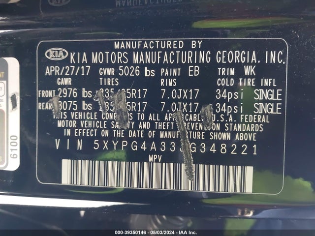 KIA Sorento 2.4l Lx 2018 5XYPG4A33JG348221 Image 9