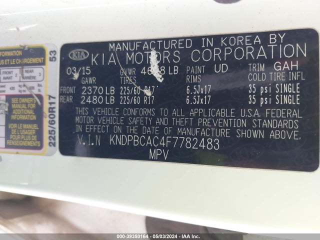 KIA Sportage Lx 2015 KNDPBCAC4F7782483 Image 9