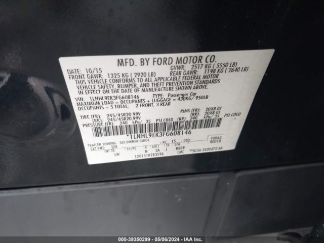 1LNHL9EK3FG608146 Lincoln MKS