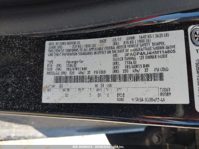 Ford FIESTA S 2017 3FADP4AJ4HM114805 Image 9